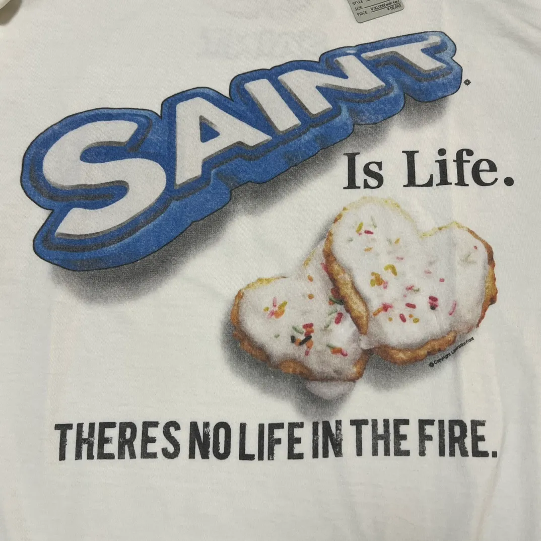 SAINT Mxxxxxx HEART COOKIES L/S TEE/WHT Love Oreo printed long sleeves Off-white S-XL Customized co-branded main mark/wash mark Correct version Ready-made garments washed and distressed VINTAGE feeling Top-notch printing technology Perfect restoration